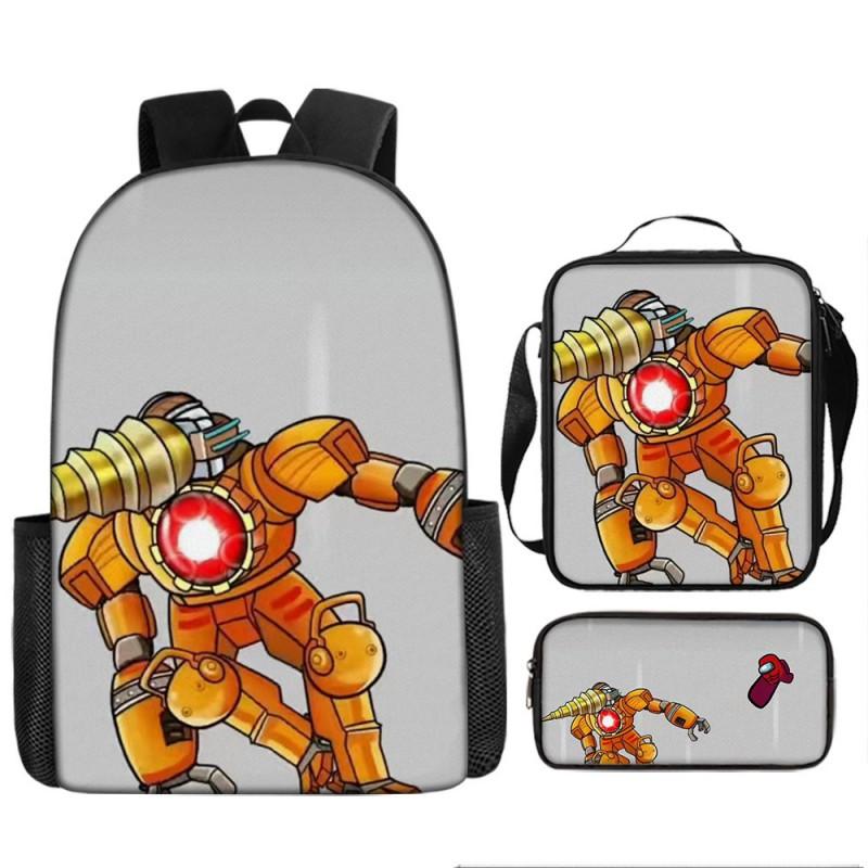 Skibidi Toilet Titan Drill Man Backpack Kids Ages 10-12 Oxford Fabric School Bag With Air-Cushion Straps Trendy Printed