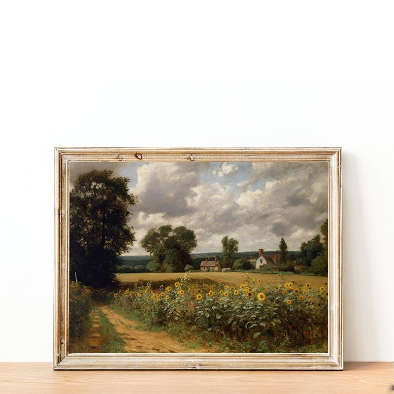 Четыре сезона Винтажные сельские пейзажи Плакаты и принты Печать на холсте Настенная картина для гостиной Украшение дома