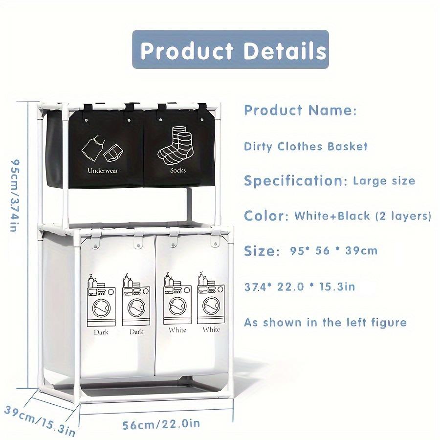 1 корзина для хранения грязной одежды, корзина для хранения одежды большой емкости, легкая двойная корзина для белья, стеллаж для хранения грязной одежды, сумка для хранения.