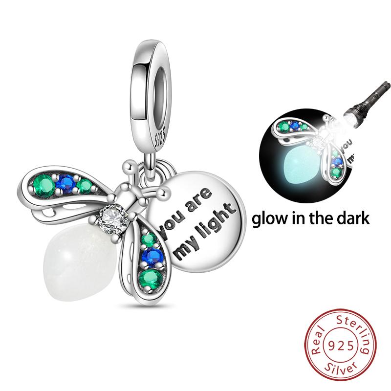 Copper Glow In The Dark Firefly Honeybee Star Charms Beads Fit Qikaola Original Bracelets Fine Diy Jewelry Gift