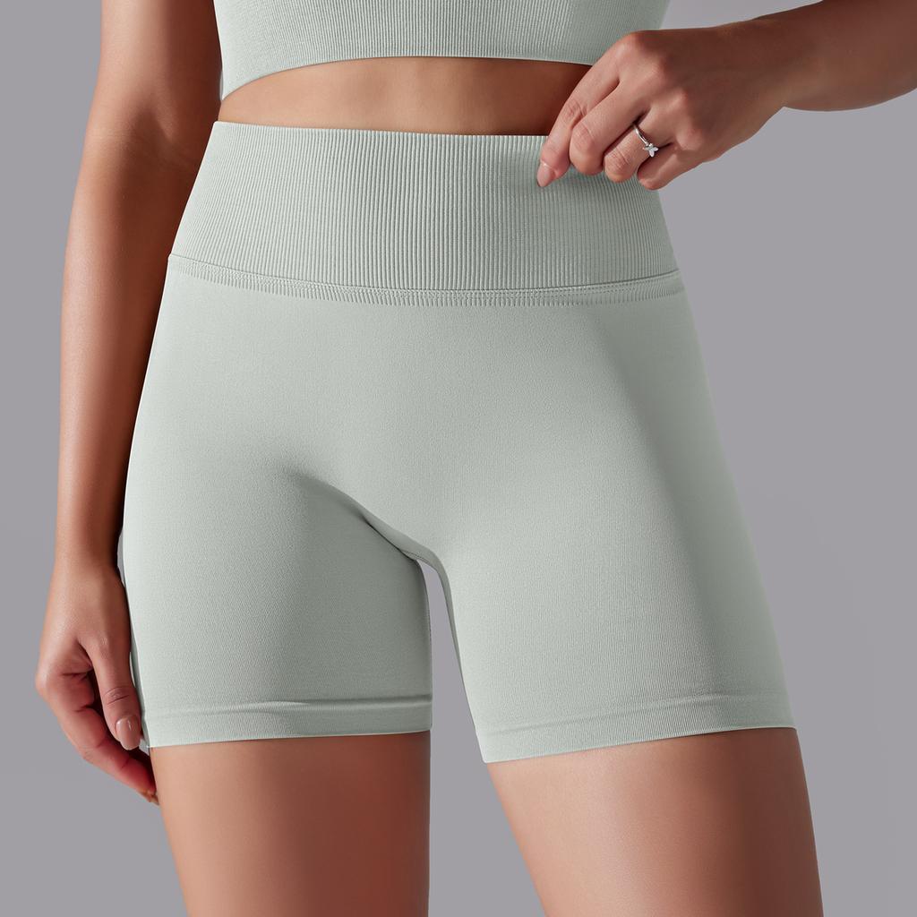 Auroth бесшовные вязаные шорты на бедрах женские шорты с высокой талией для живота и йоги однотонные спортивные шорты для бега и фитнеса