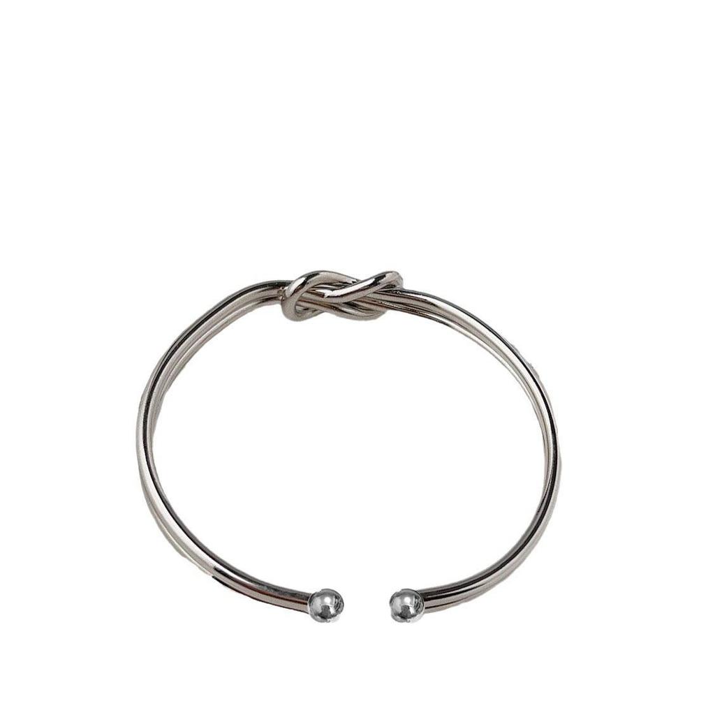 Glossy Metal Texture Double-Layer Knotted Adjustable Bracelet for Women and Men
