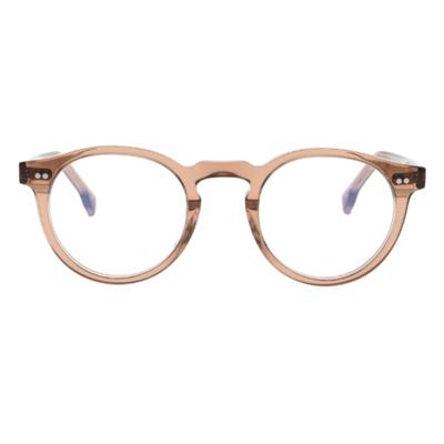 Aloeyewear [ALOXROUNZ] AR7003A C4 Винтажная оправа Круглая Коричневый Прозрачный Роговая Оправа Очки