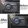 Aluminum Alloy Button Switch Ring Lamp Switch Button Decoration Cover For Jeep Wrangler JL JT Gladiator 2018 UP Car