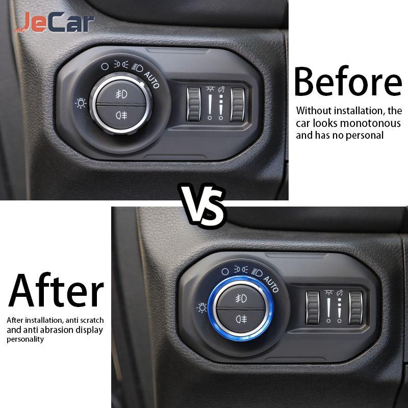 Aluminum Alloy Button Switch Ring Lamp Switch Button Decoration Cover For Jeep Wrangler JL JT Gladiator 2018 UP Car