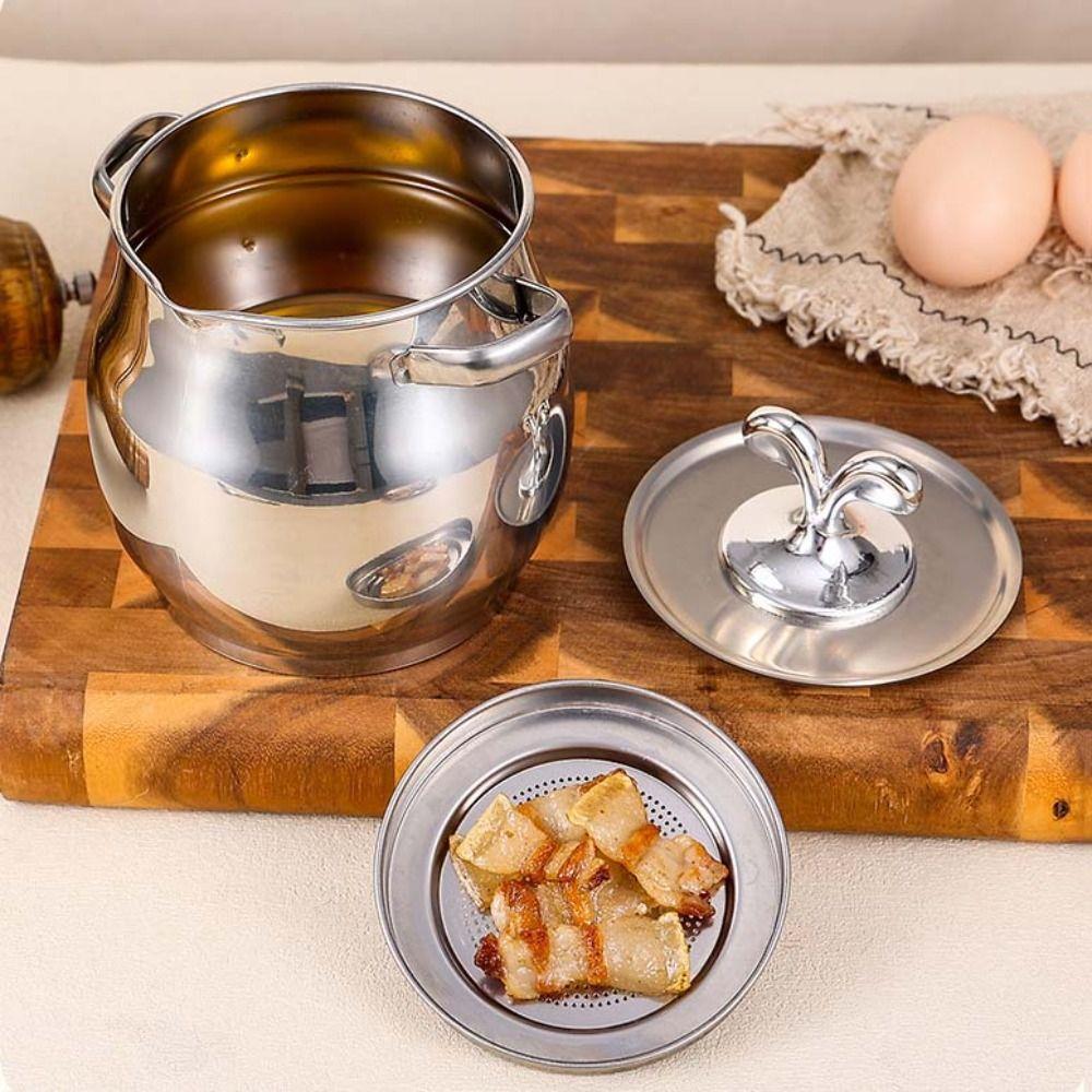 Новый 1,5/3,5 л Горшок для фильтрации масла Большой емкости Фильтр для жира Фильтровальный бак Нержавеющая сталь Масленка Кухня