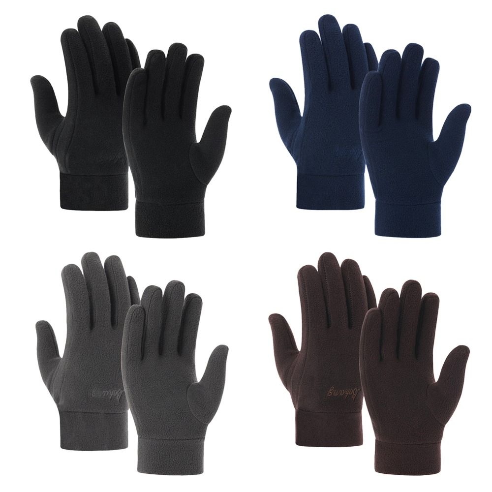 Men Gloves Fleece Outdoor Sport Women Gloves Furry Warm Mitts Thick Plush Full Finger Mittens