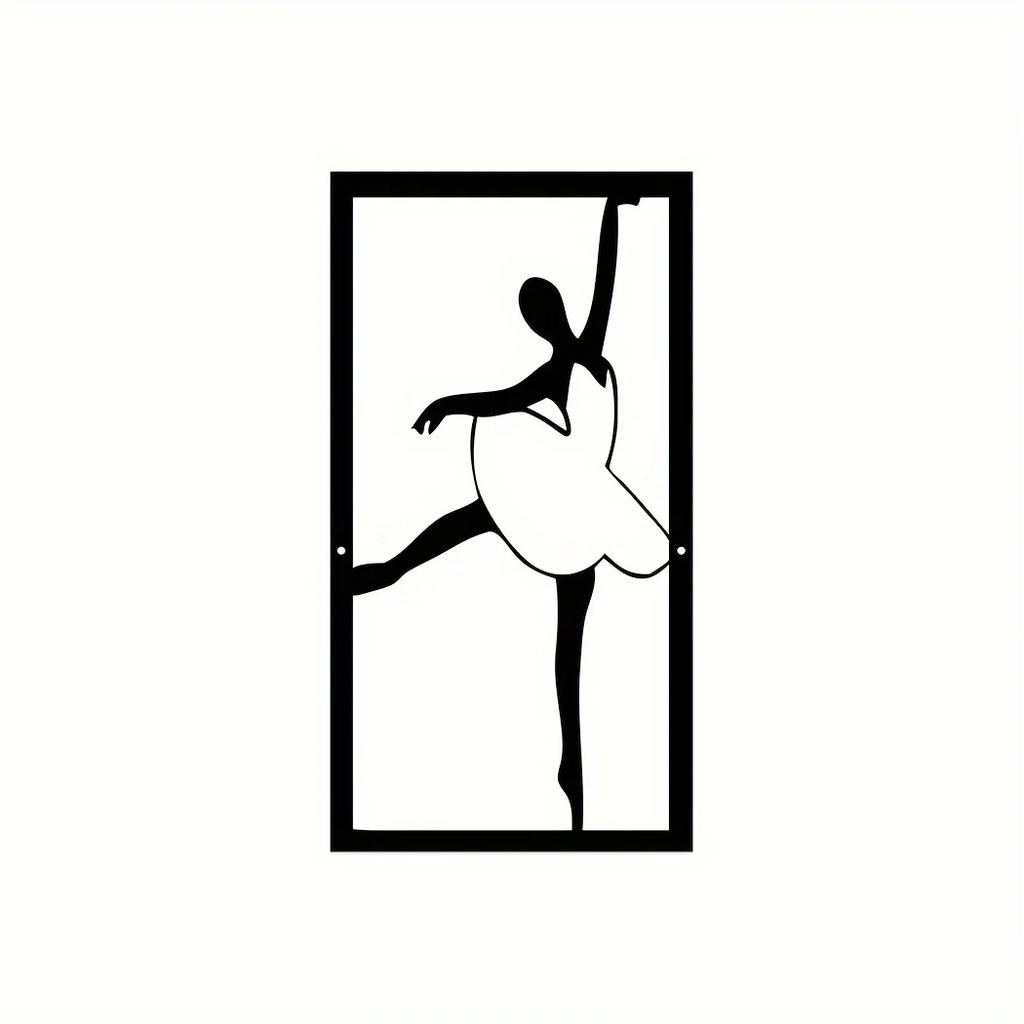 1pc Ballerina Metal Wall Art Rectangle Ballet Dancer Wall Decor Elegant Home & Room Hanging Stylish Dancer Metal Art Decoration