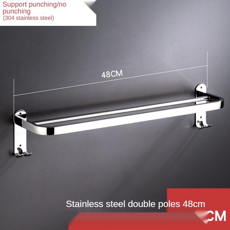 Вешалка для полотенец из нержавеющей стали 304, настенная вешалка для полотенец, одинарный стержень, двойной стержень с крючком, аксессуары для ванной комнаты ZM227