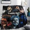1 шт. Фланелевое одеяло с принтом The Weeknd, Высокое качество, Удобное для всех сезонов, Декор для дома, Тепло и уют, Идеально для рождественских подарков
