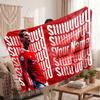 Cristiano Ronaldo Personalized Fleece Blanket With Football Logo, Custom Name Text Soft Warm Home Throw Blanket
