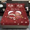 3pcs Valentine's Day red romantic goblin print coreless bed sheet set multi size bedroom bedcover decoration machine washable