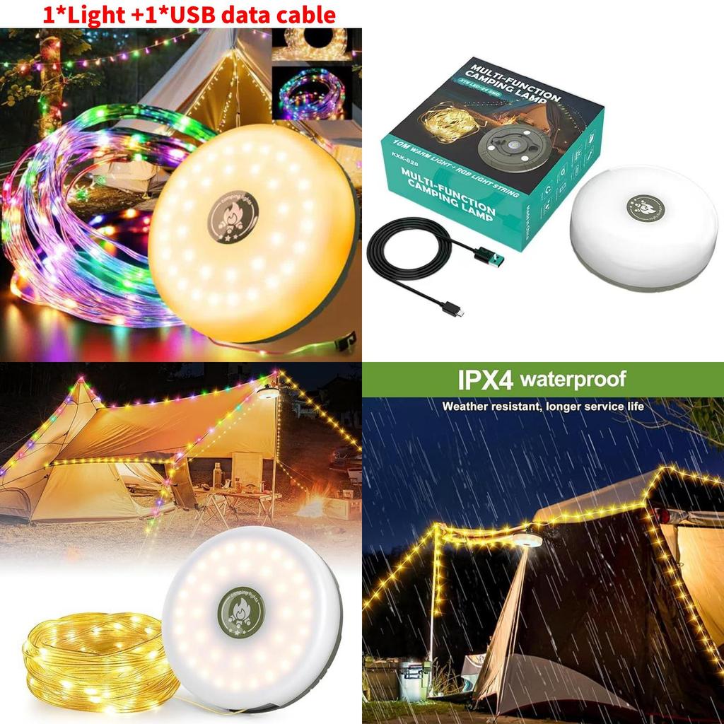 Светодиодная веревка для кемпинга с магнитными зажимами для палаток на открытом воздухе и декора атмосферы