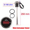 0-190 Ohm Digital Water Level Gauge Waterproof +150-600mm Water Level Sensor with Red Backlight 9-32V for Yacht Marine Boat Car