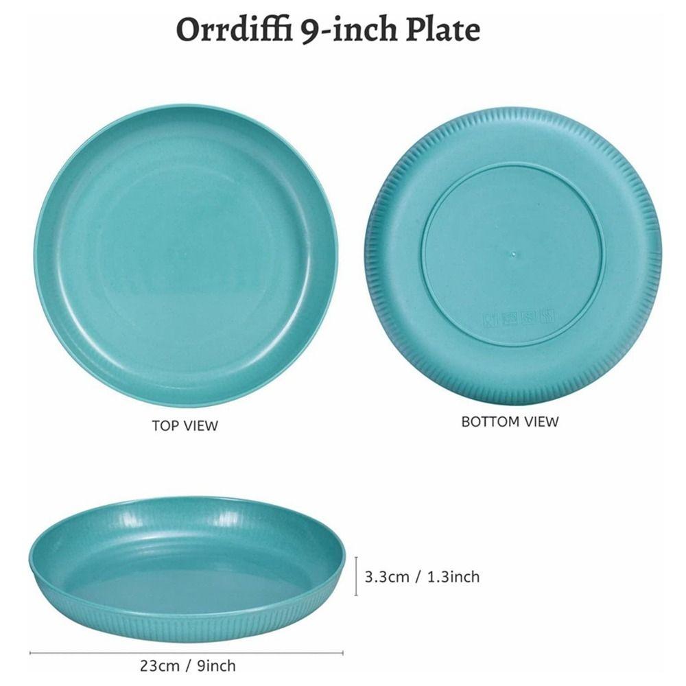 Круглый вертикальный узор, тарелка для еды из пшеничной соломы, интегрированный формовочный пластиковый поднос для фруктов, детский