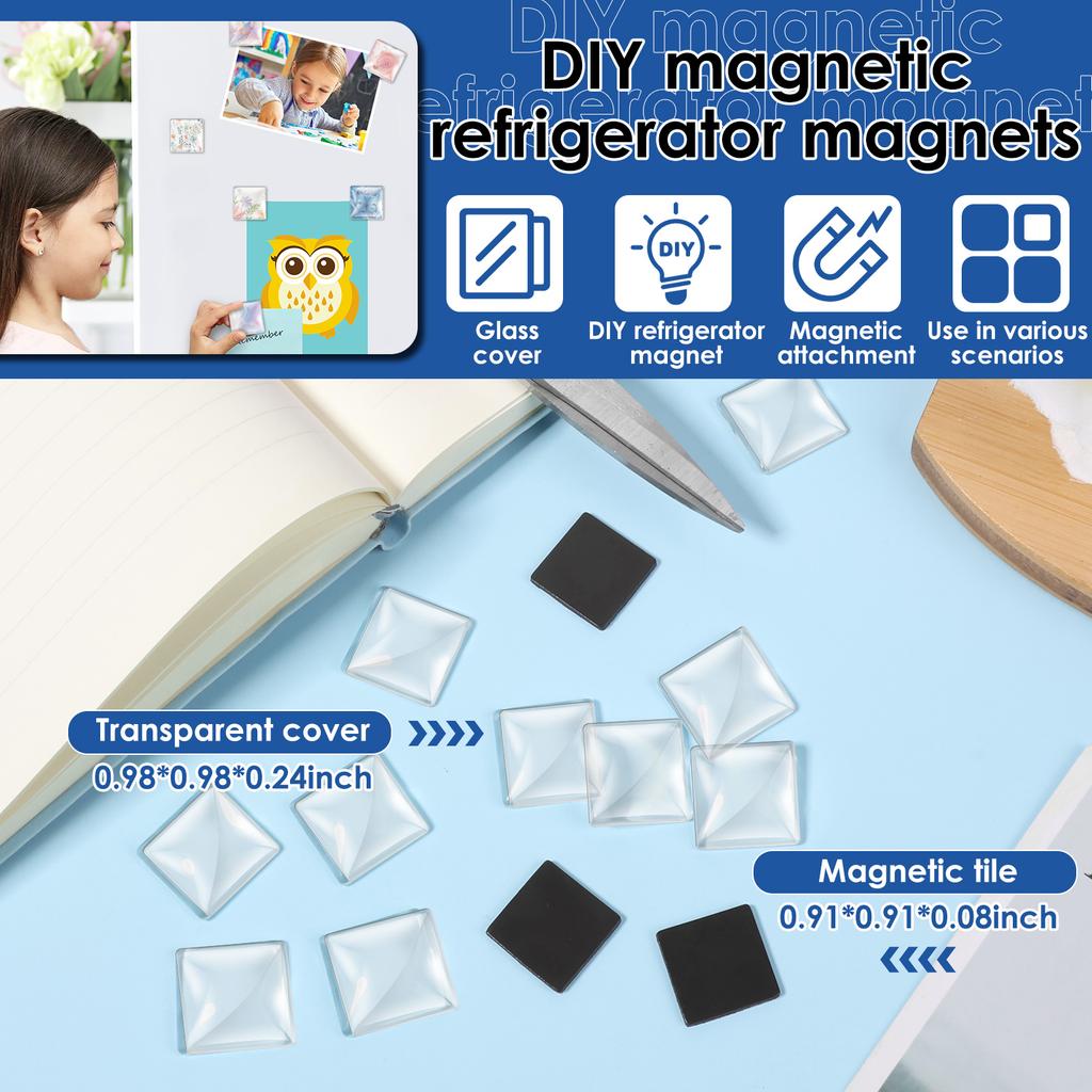 Набор для поделок «Сделай сам» 72 шт. Магнит на холодильник Квадрат/Сердце Магнит на холодильник с клейкой основой Магниты для офиса, класса, домашнего декора