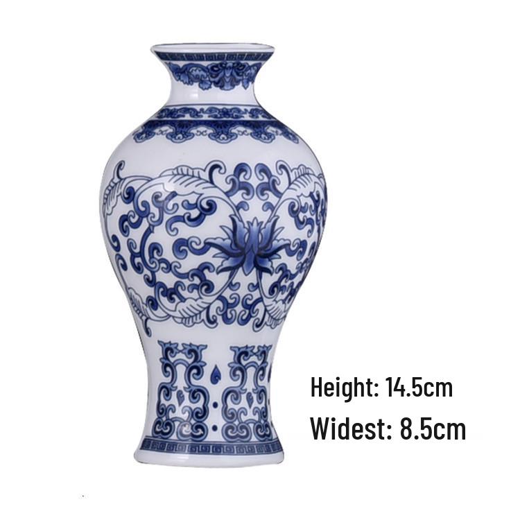 Сине-белая фарфоровая китайская дзен-ваза для стены - керамическое подвесное украшение для декора офиса или дома