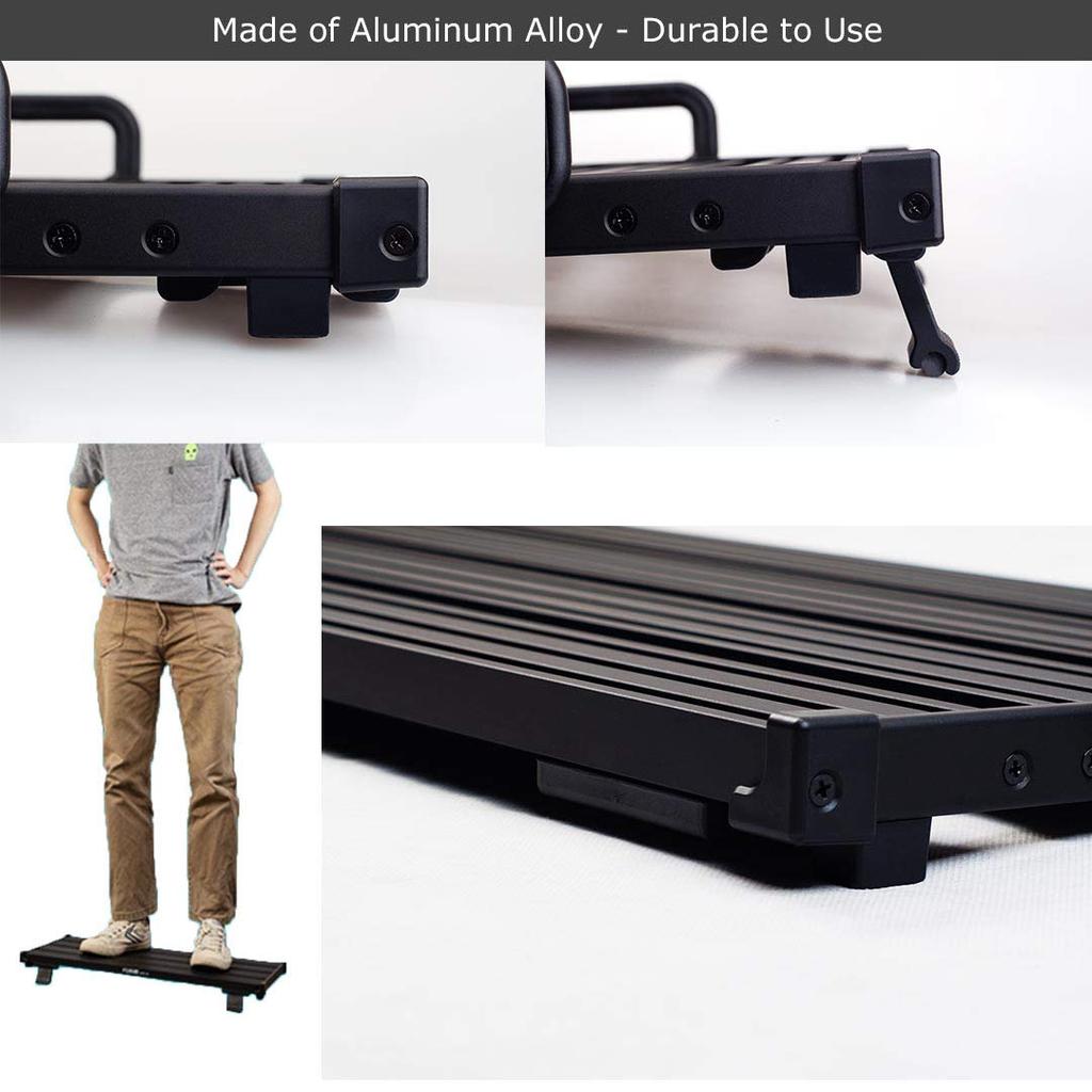 GUITTO Гитарная эффекторная панель Педальная панель с зажимным блоком Фиксированная педаль эффектов Алюминиевый сплав с ультралегкой сумкой для переноски (большой)