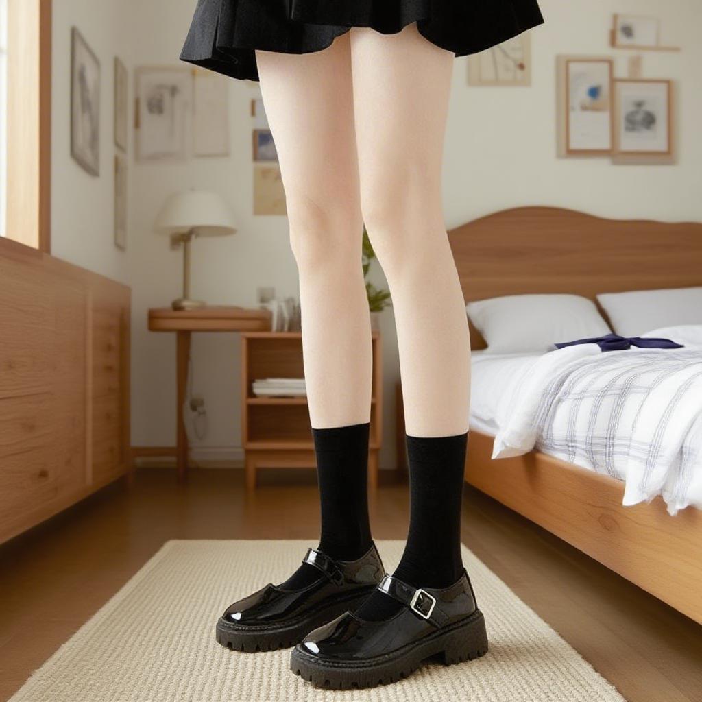 Velvet Thigh-High Socks with Red Bow for Halloween and Christmas