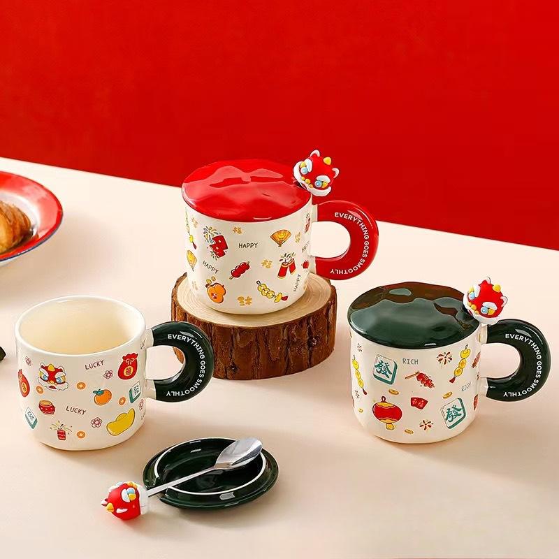 Керамическая чашка «Год Дракона» Подарочный сувенир на Новый год Кружка «Год Дракона» Креативная чашка Подарочная кофейная чашка «Год Дракона»