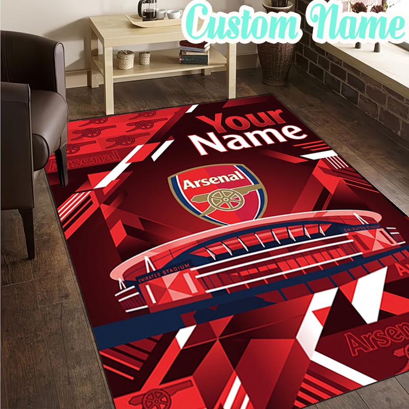 Custom Name Arsenal Football Club Crest Rug, Office Rug, Chair Rug, Carpet for Living Rooms, Doormat Game Rug Home Decor Christmas Gifts