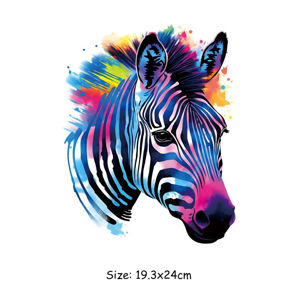 1/2pcs Zebra Head Heat Transfer Sticker, DIY Iron-On Decals For Clothes, T-Shirt Making, Pillow Decorating, Clothing Supplies & Appliques