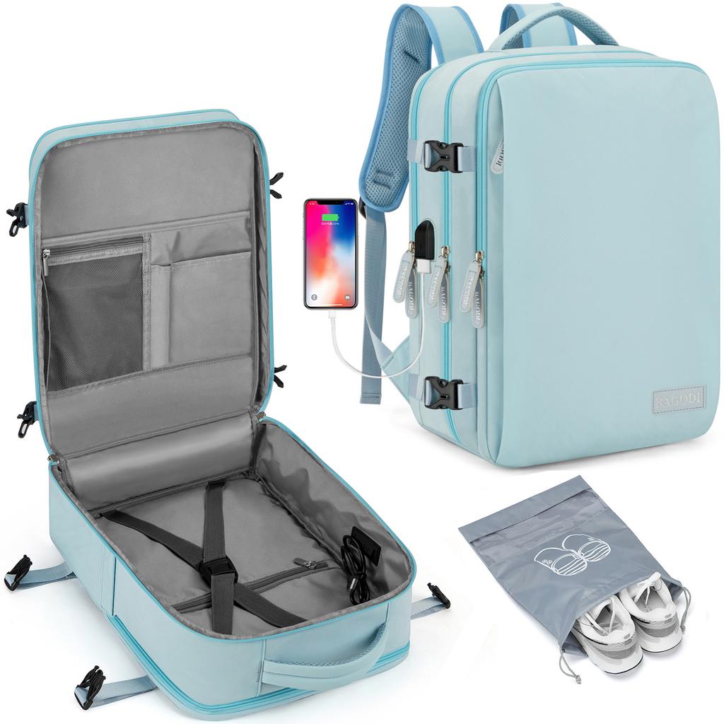 Дорожный рюкзак большой вместимости для мужчин и женщин с USB-портом для зарядки и разделительными сумками для влажной и сухой уборки, деловая сумка для выходных