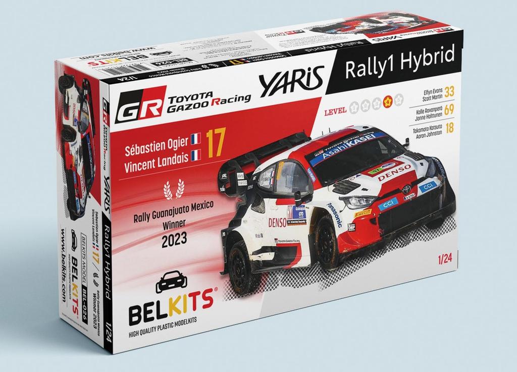 Belkits 1/24 Toyota GR Yaris Rally1 Hybrid Победитель Ралли Мексики WRC 2023 Пластиковая модель-конструктор BEL026
