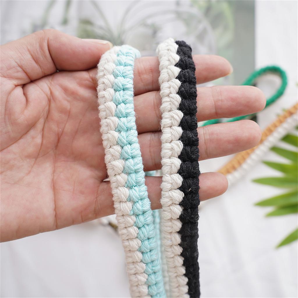 Handmade Cotton Rope Keychain Charm Colorful Braided Wristlet Keyring Soft Woven Key Rings Accessory for Men and Women