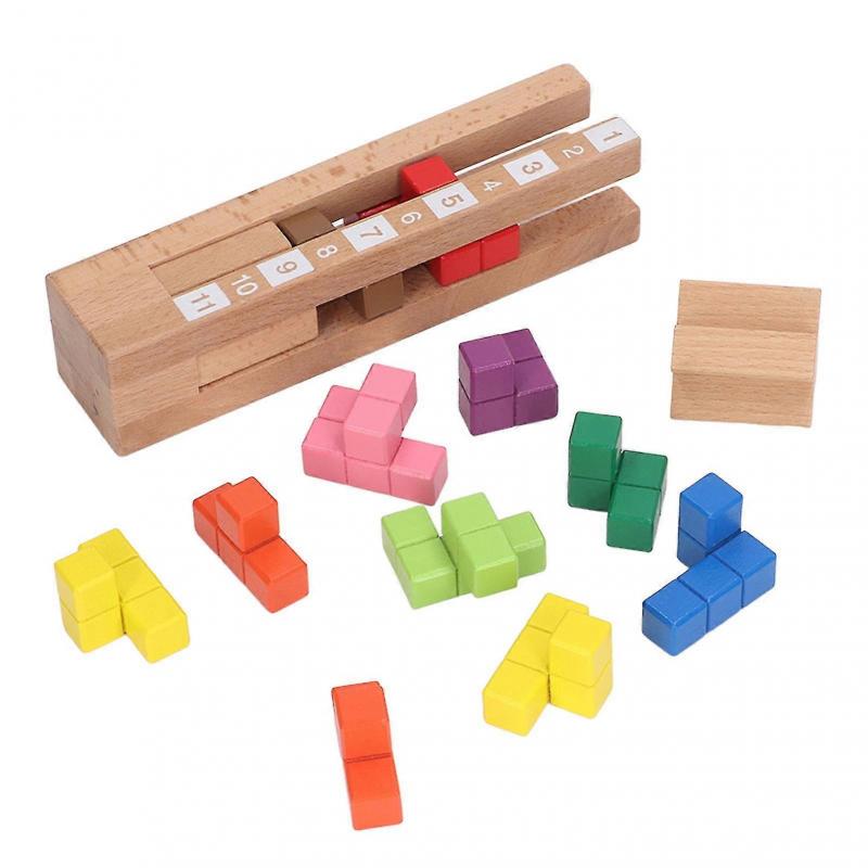 Colored Wooden Stacking Blocks Board Games For Kids Educational Preschool Learning Tower Blocks Toy