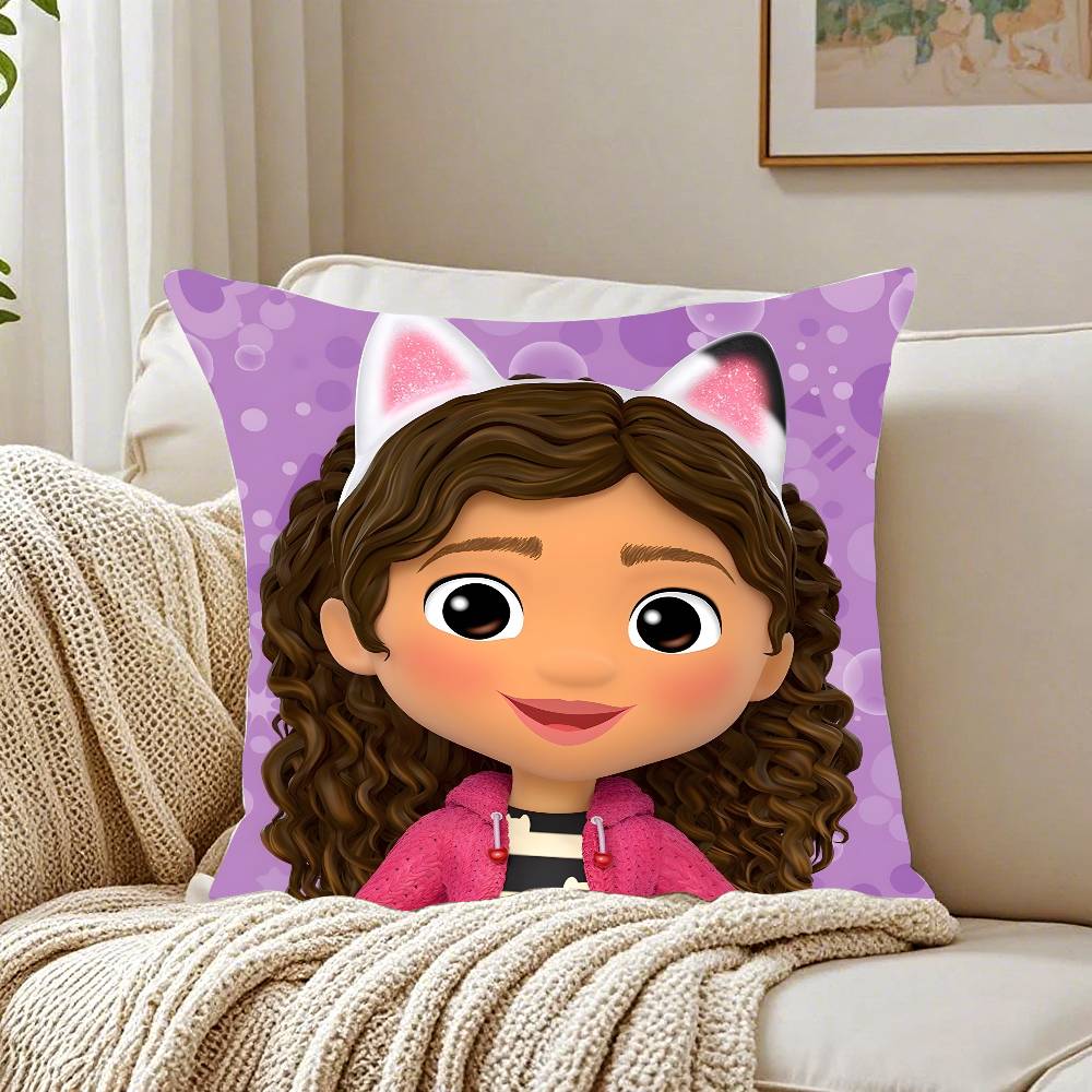 Kids Gabbys Dollhouse Gabby Cats Pillow Case Pattern Printed Pillowcase For Living Room Sofa Cushion Cover & Bedroom Decor