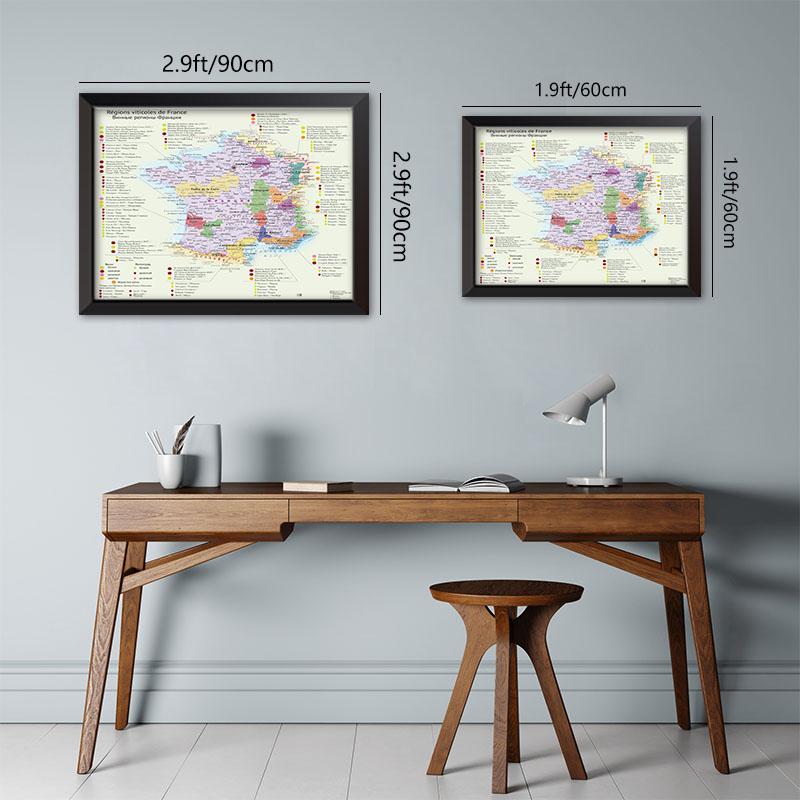 Французская карта винных регионов и провинций на русском языке, холст, картина, настенный художественный постер, украшение для дома