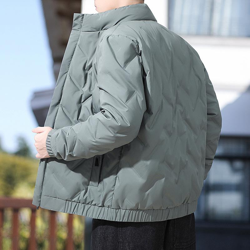 Белая утиная пуховая куртка, зимняя модная мужская, устойчивая к холоду и теплая, с воротником-стойкой, легкая, с застежкой-молнией и длинными рукавами