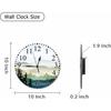 Nature Landscape Wall Clock Mountain and Lake Natures Hills, Tree in Rivers Clock 10 Inch Silent Non-Ticking Clocks Battery Operated for Home Living