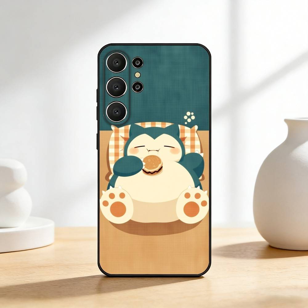Cute S-Snorlax-x Sleep Phone Case For Samsung S26,S25,S24,S21,S22,S23,S30,Ultra,S20,FE,Lite,10,9,Black Cover