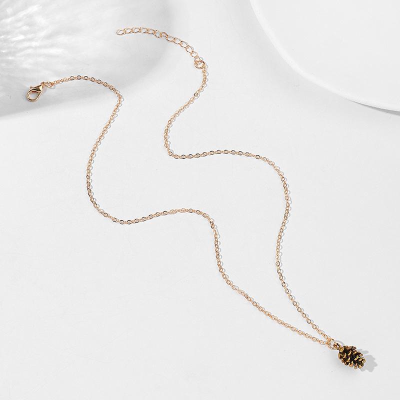 Простые винтажные серьги, ожерелье для женщин, образец кедрового ореха, серьги-гвоздики в виде шишки, ожерелье, ювелирные изделия