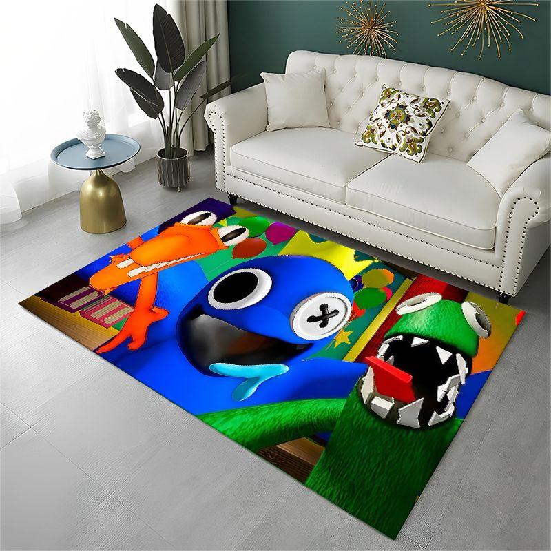 3D R-Rainbow F-Friends Horror Game Carpet Rug for Home Living Room Bedroom Sofa Doormat Decor,Area Rug Non-slip Floor Mat Gift