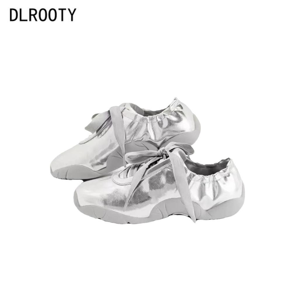 Модные женские серебристые балетки Весна Осень Элегантная пряжка Квадратный носок Лоферы слипоны для вечеринки Весна Осень Zapatos Planos Mujer