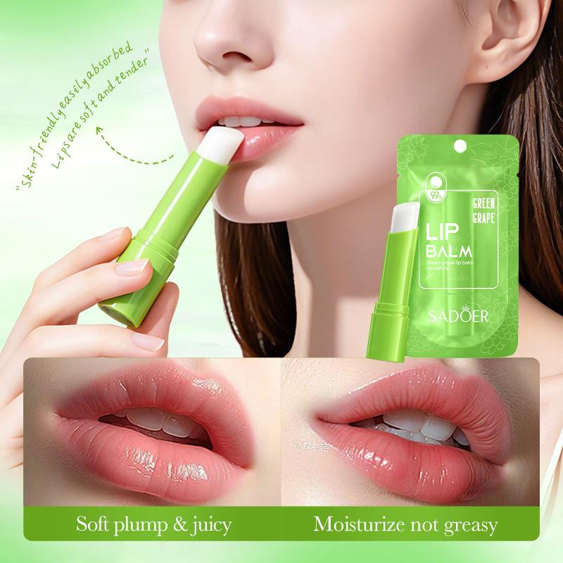 SADOER Grape Lip Balm, Long Lasting Moisturizing Lip Care Stick, Nourish & Repair Dry Chapped Lips, Plump Juicy Lip Balm for Daily Lip Hydration