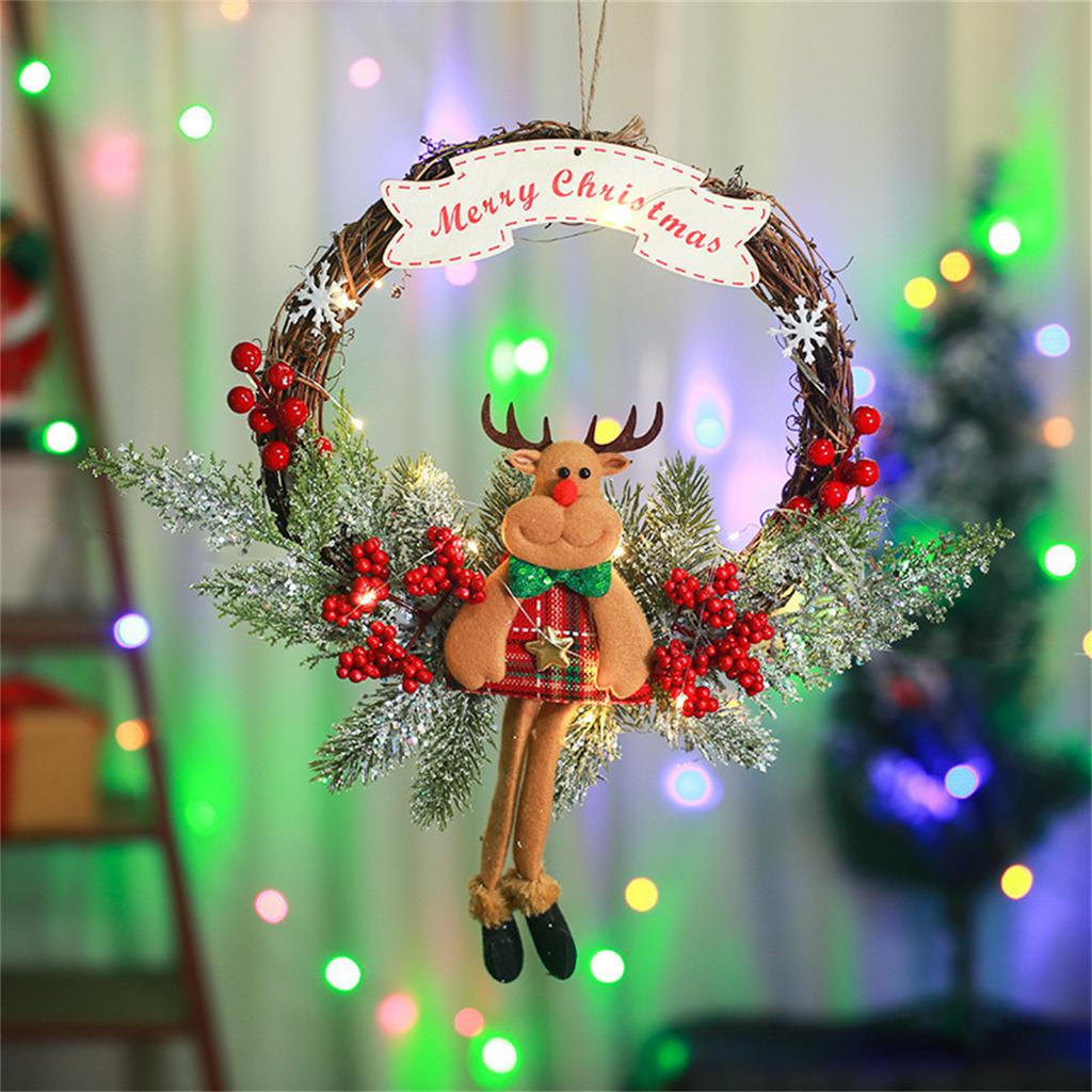 Новое рождественское украшение венок имитация ротанга рождественский венок для подвешивания на дверь украшение окна реквизит рождественские украшения