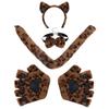 Holiday Masquerade Headband Paw Gloves Tail Bow Tie Animal Costume Props  for Adults