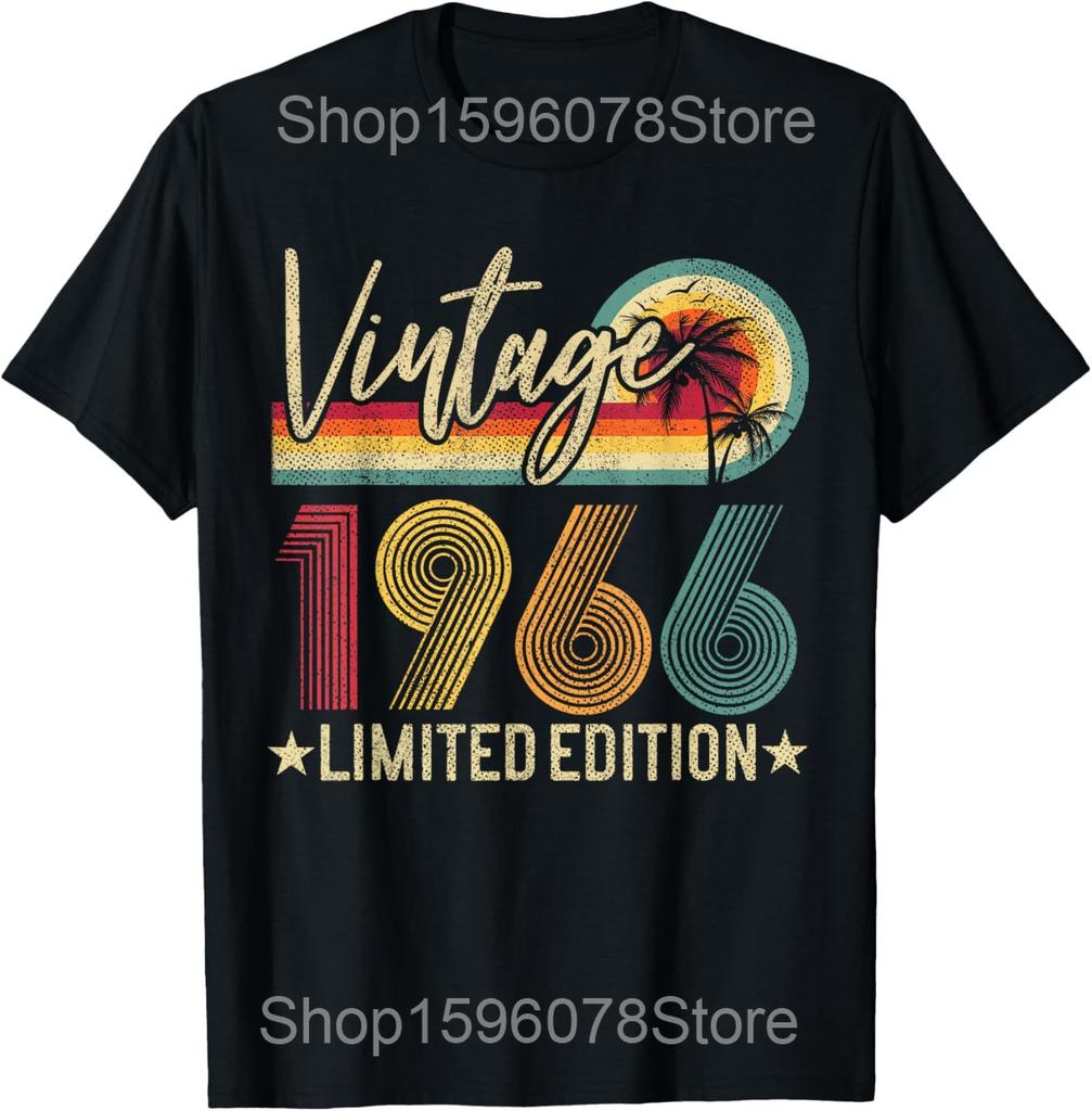 Limited Edition 1966 60th Birthday Gift 60 Years Old Vintage T Shirts Pure Cotton Tee Shirt Short Sleeve Unisex Loose Clothing