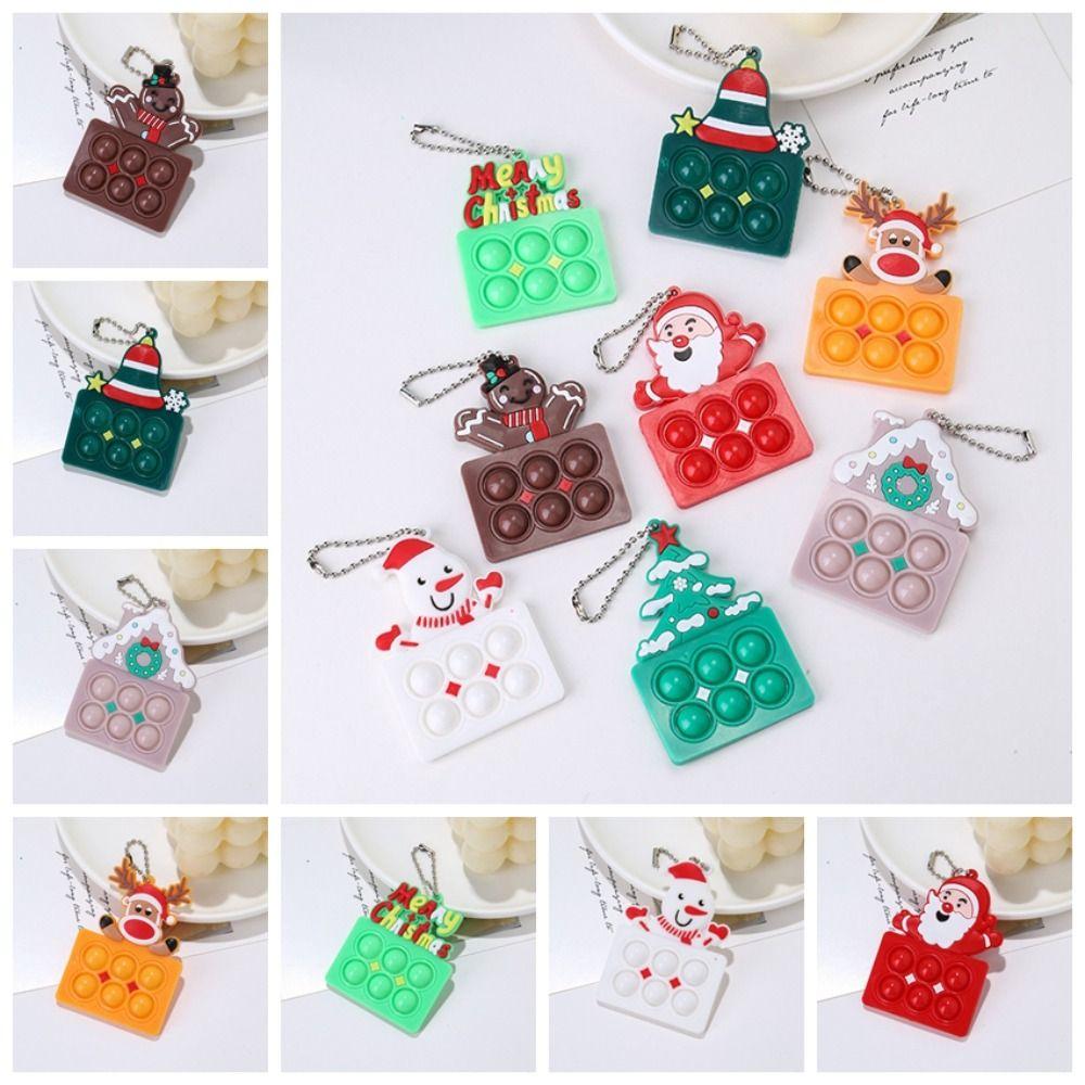 Силиконовый брелок для декомпрессии с изображением пальца, пузыря, музыкального мультфильма, Лось, снеговика, женский, для девочек