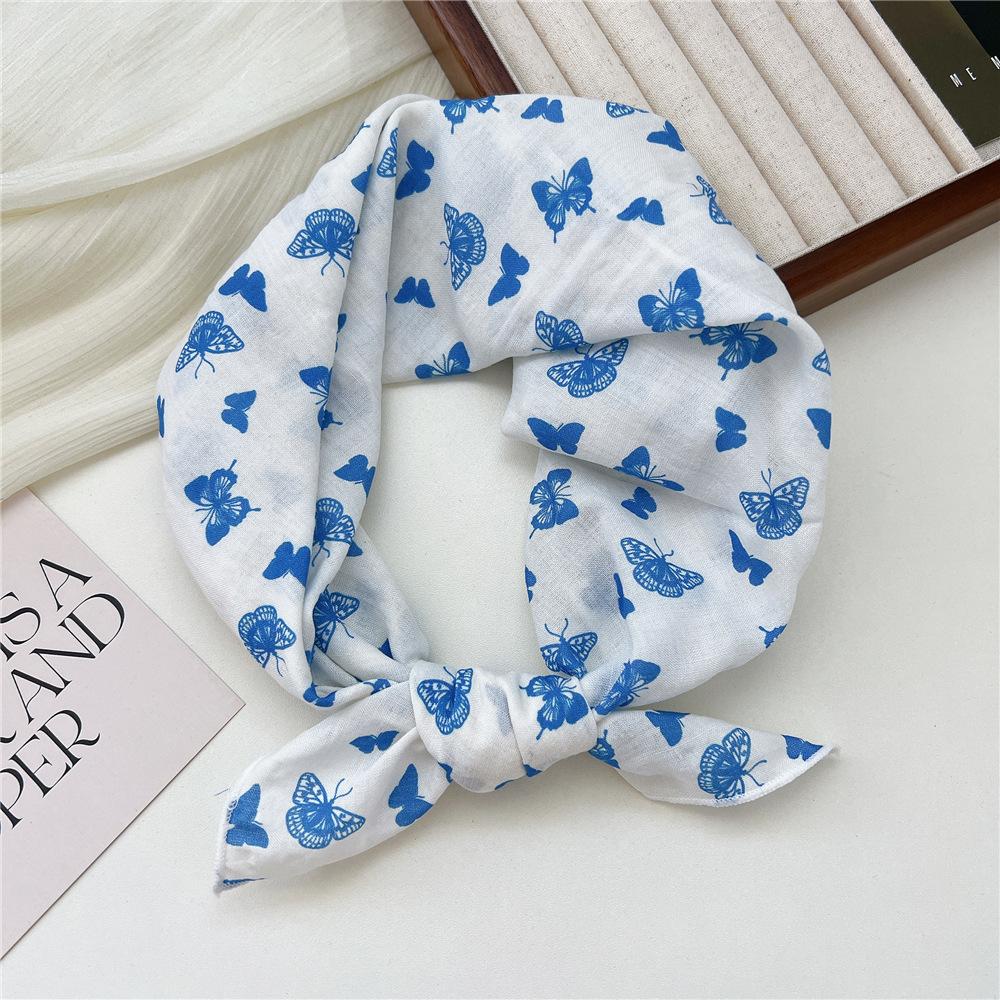 Маленький квадратный шарф из хлопка и льна, шелковый шарф, женский, весна и осень, новый стиль, художественный и универсальный, модный, темпераментный шарф-повязка на голову