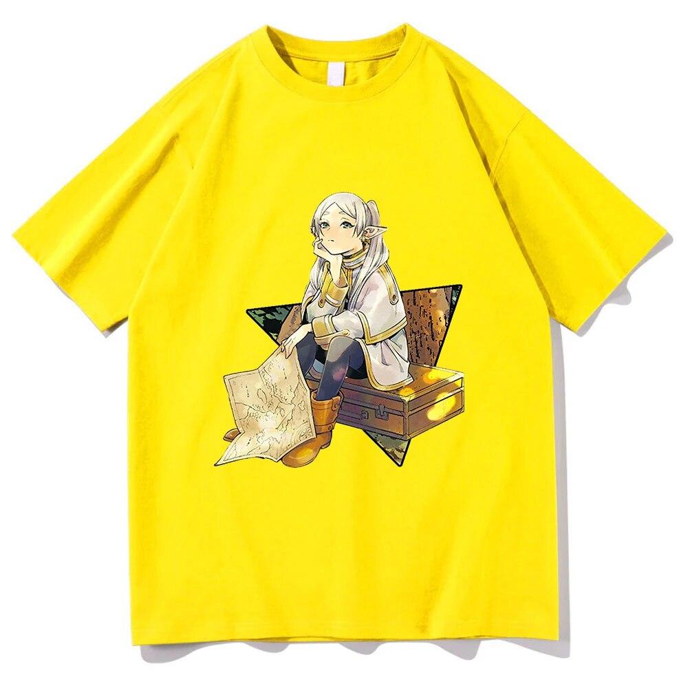 Футболка Frieren Beyond Journey's End, модная унисекс Harajuku Kawaii Sousou No Frieren, футболка унисекс, аниме Unisexga, хлопковые футболки унисекс