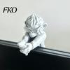 Fine Workmanship Decor Cool Monkey Figurine Computer Monitor Decor, Funny Statue Ornament, Decorative Bedroom Decoration Piece with Banana