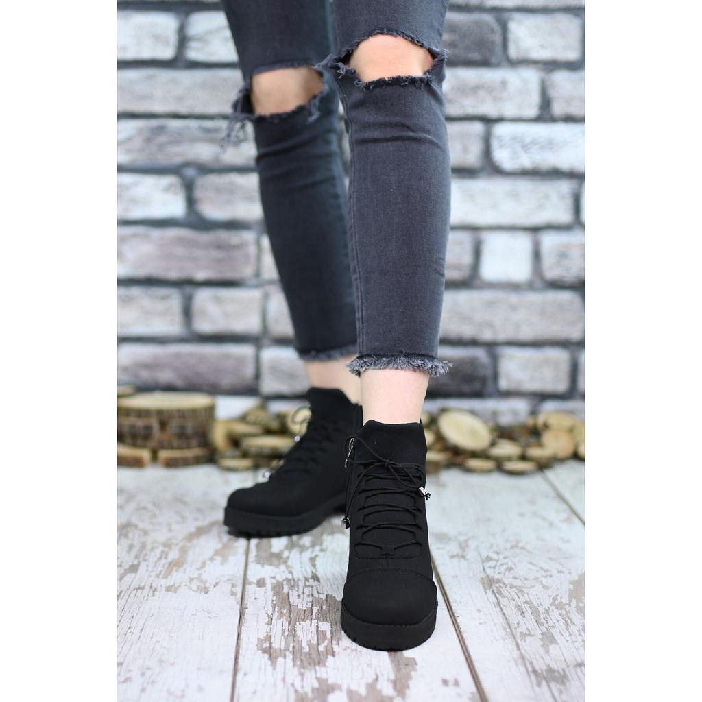 Черные женские ботинки 0012720