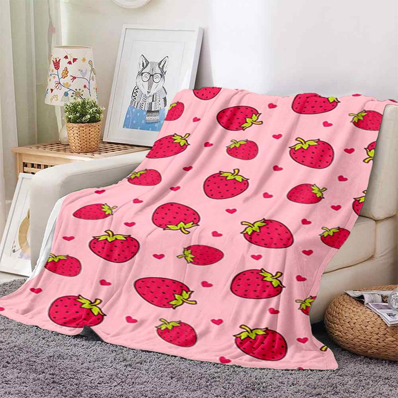 1PC Food Elements printed blanket, all season lightweight home office outdoor nap multifunctional blanket A1