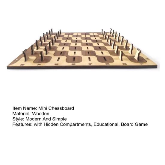 Мини Собранная Шахматная Доска Портативная Дорожная Деревянная Шахматная Доска с Отделениями для Хранения Детская