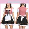 Elegant Bavarian Dirndl Dress For Women Featuring Off-shoulder Puff Sleeves Perfect For Oktoberfest Celebrations